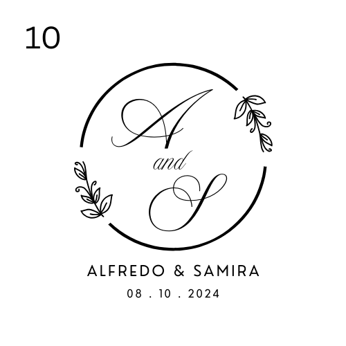 Cursive monogram floor wrap for wedding venue BC