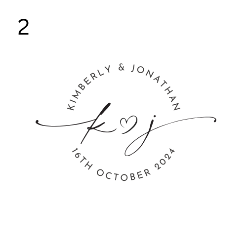 Elegant script monogram wedding floor wrap design