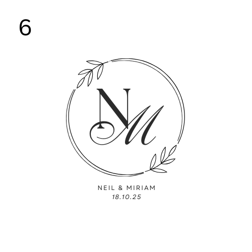 Classic serif monogram wedding floor wrap Surrey Vancouver