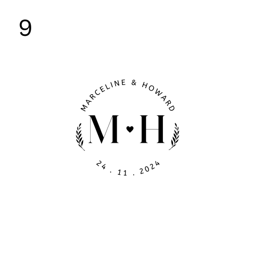 Oval frame monogram wedding floor wrap template