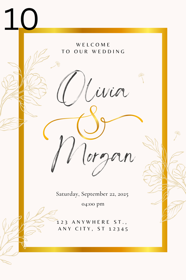 Wedding welcome board template 10