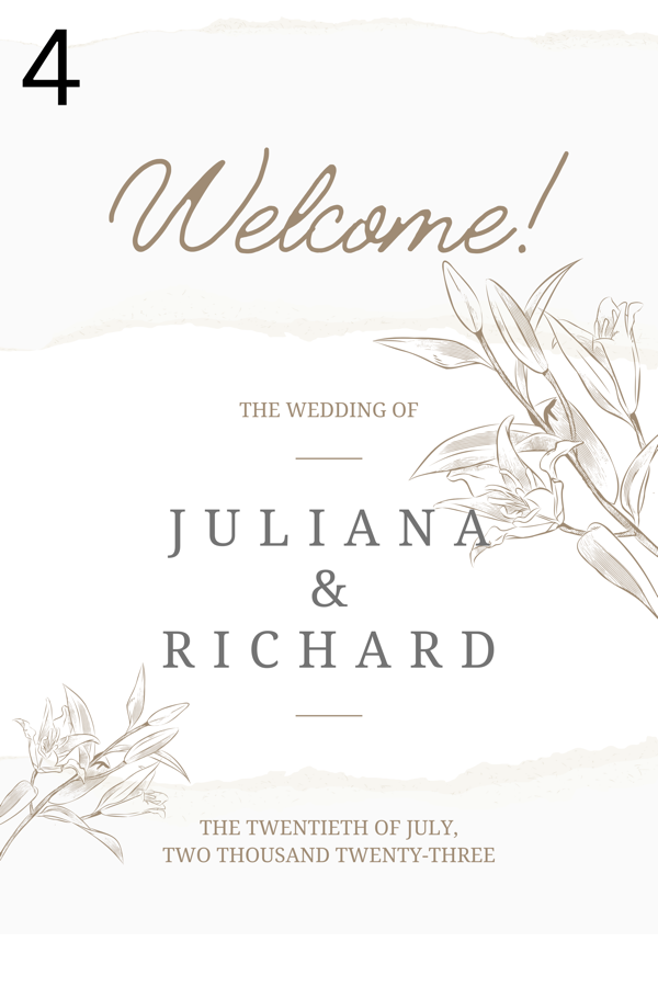 Wedding welcome board template 4