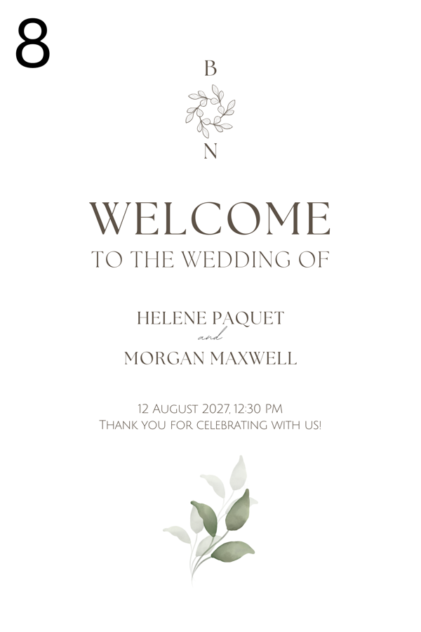 Wedding welcome board template 8