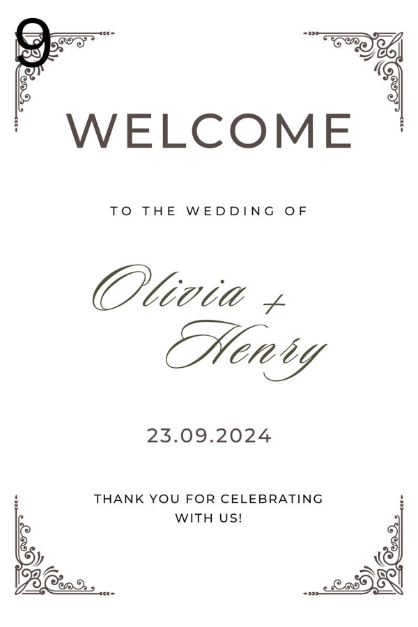Wedding welcome board template 9